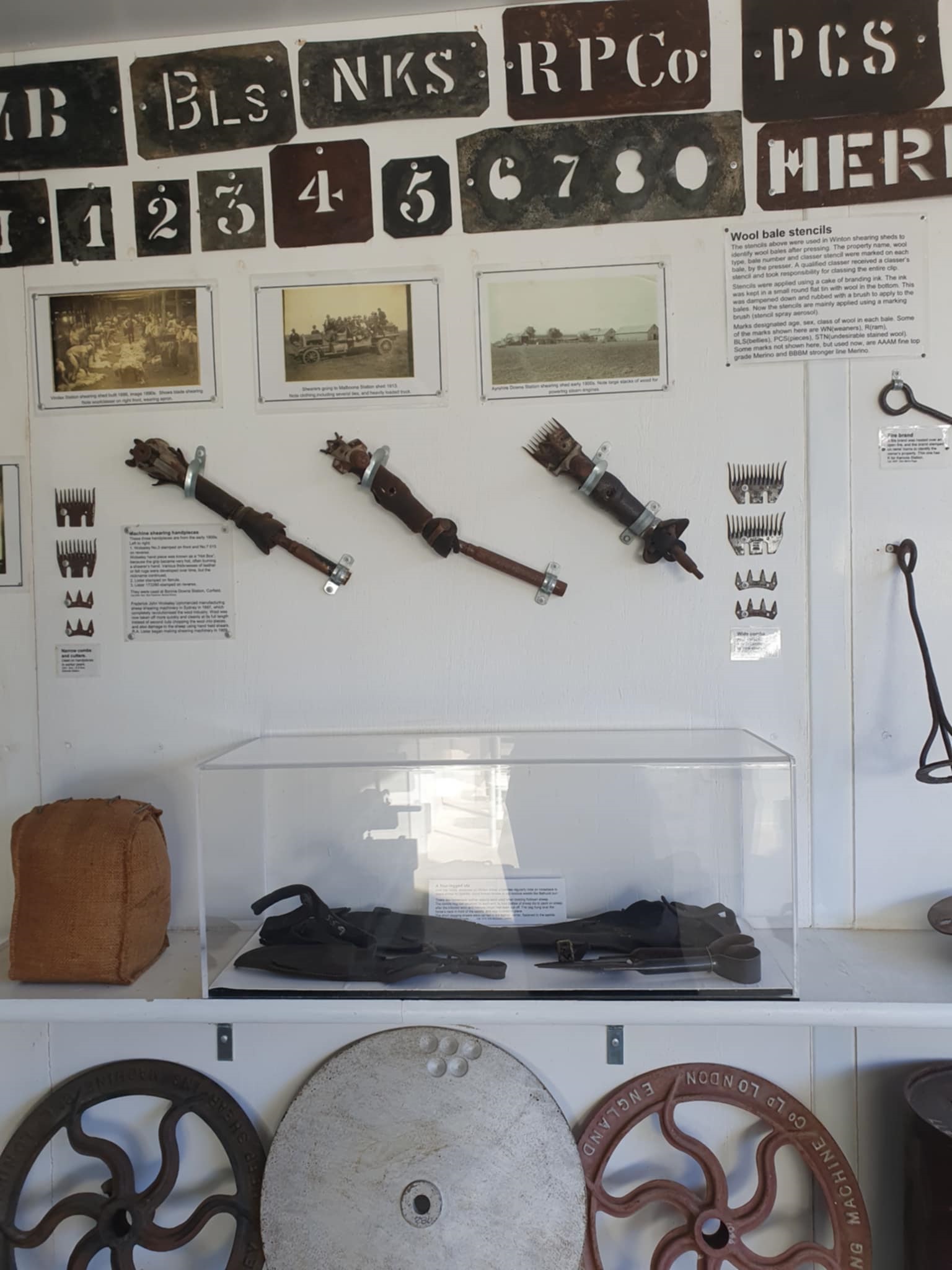 Shearing Shed tools display Qantilda Museum
