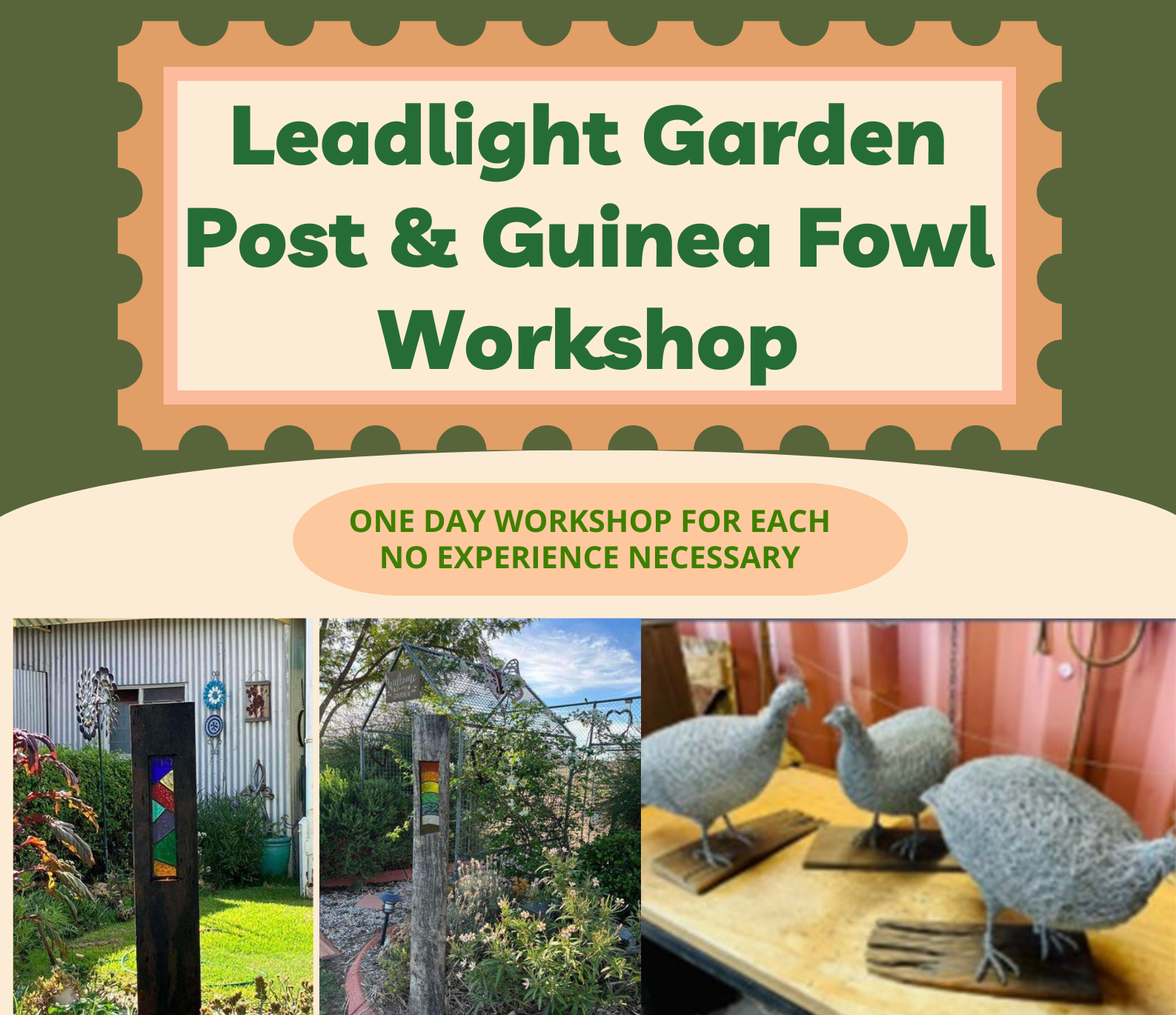 Leadlight garden post workshop
