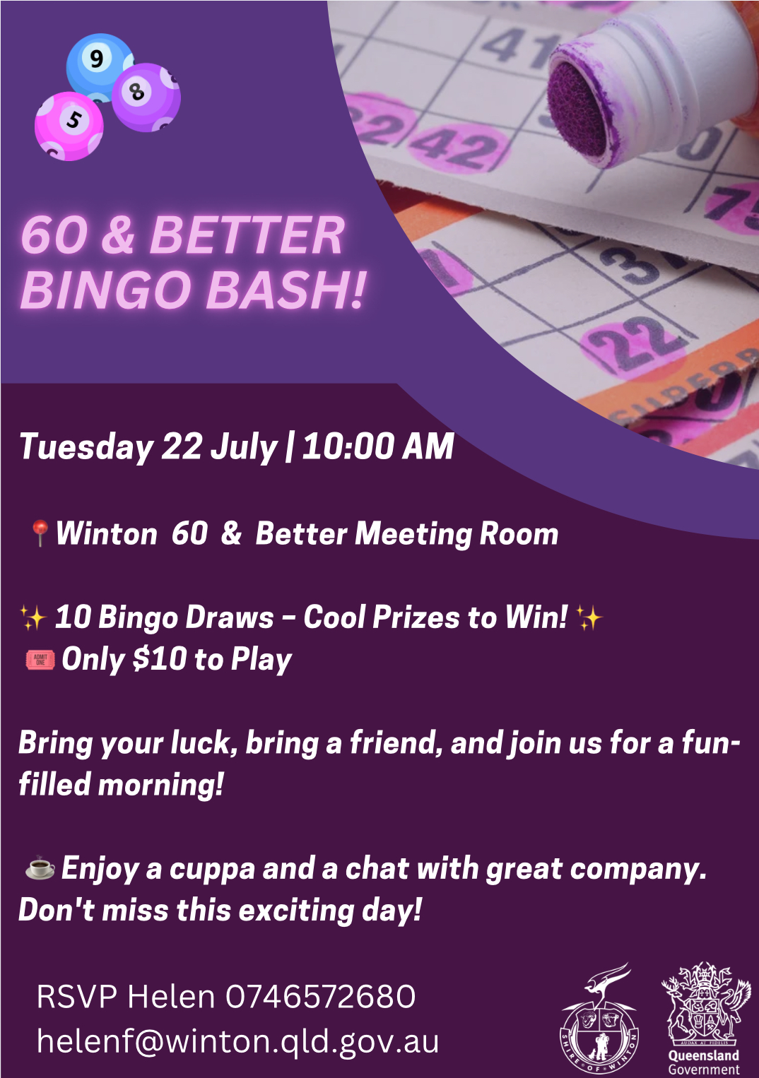 60 & Better Bingo July