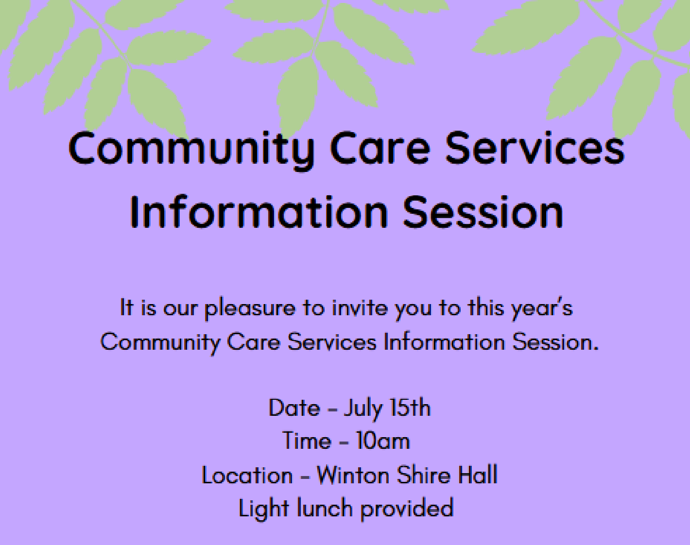 Community Care Information Session Crop